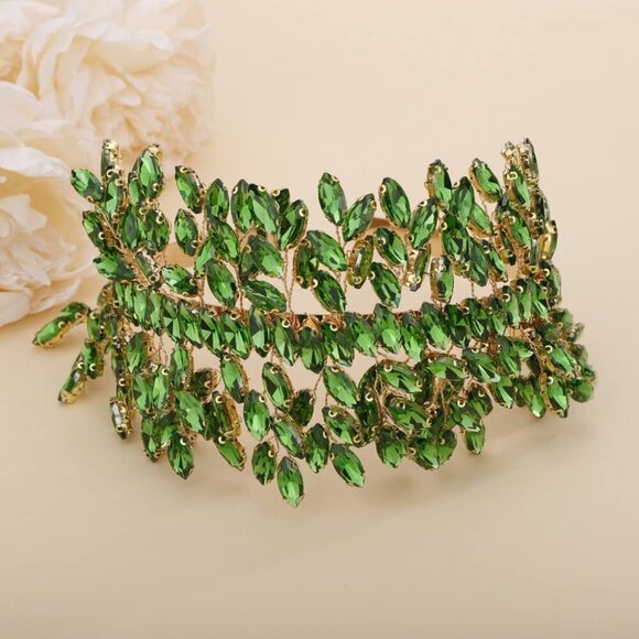 Bridal Crystal Headband for Wedding Party Silver Large Crystal Headpiece Hair Ac - Picture 3 of 5